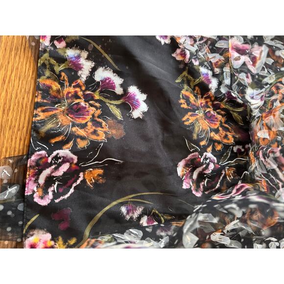 Marchesa Notte black appliqué tiered party  V-neck dress size 10 / M - Picture 11 of 12